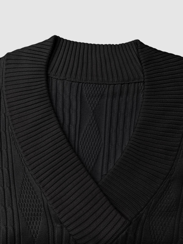 Men's fashionable knitted jacquard shirt set