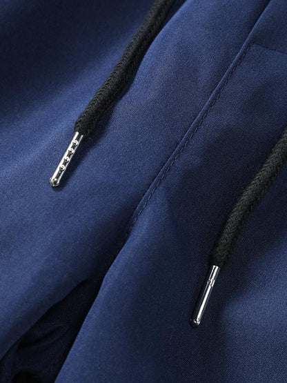 Men's Cotton Linen Striped Mandarin Collar Half Button Shirt  Casual Shorts Set
